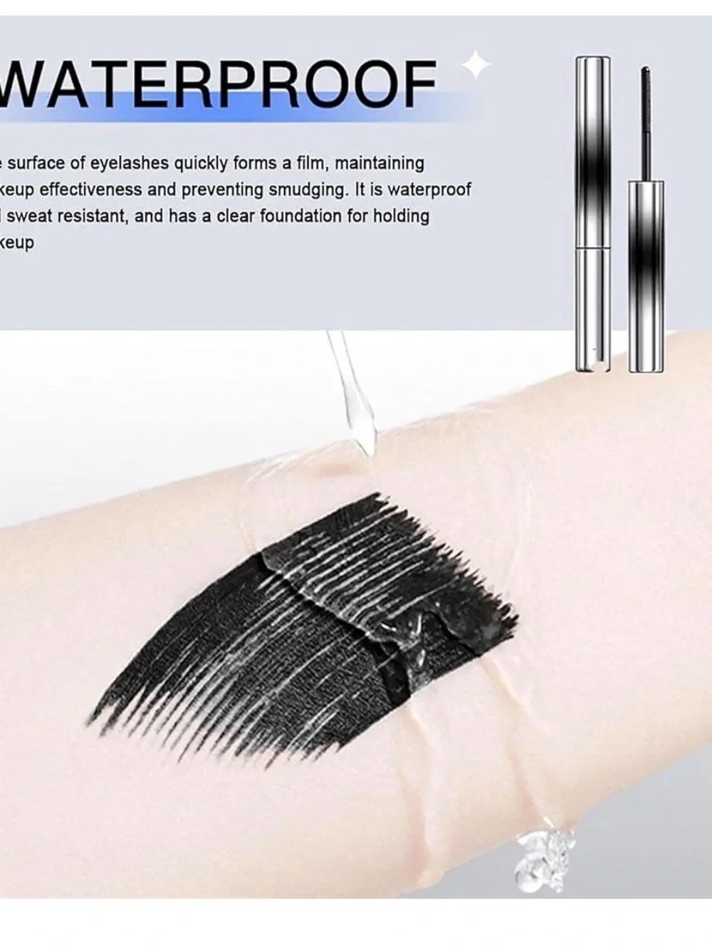Black Lengthening Mascara with Thin Metal Brush